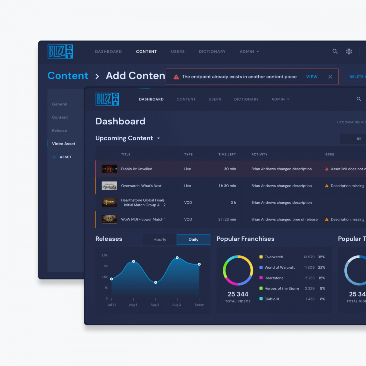 UX/UI Design for digital asset management system