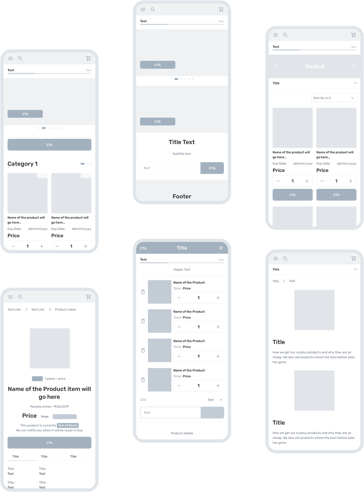 UX/UI Design for E-Commerce Platform: Wireframing