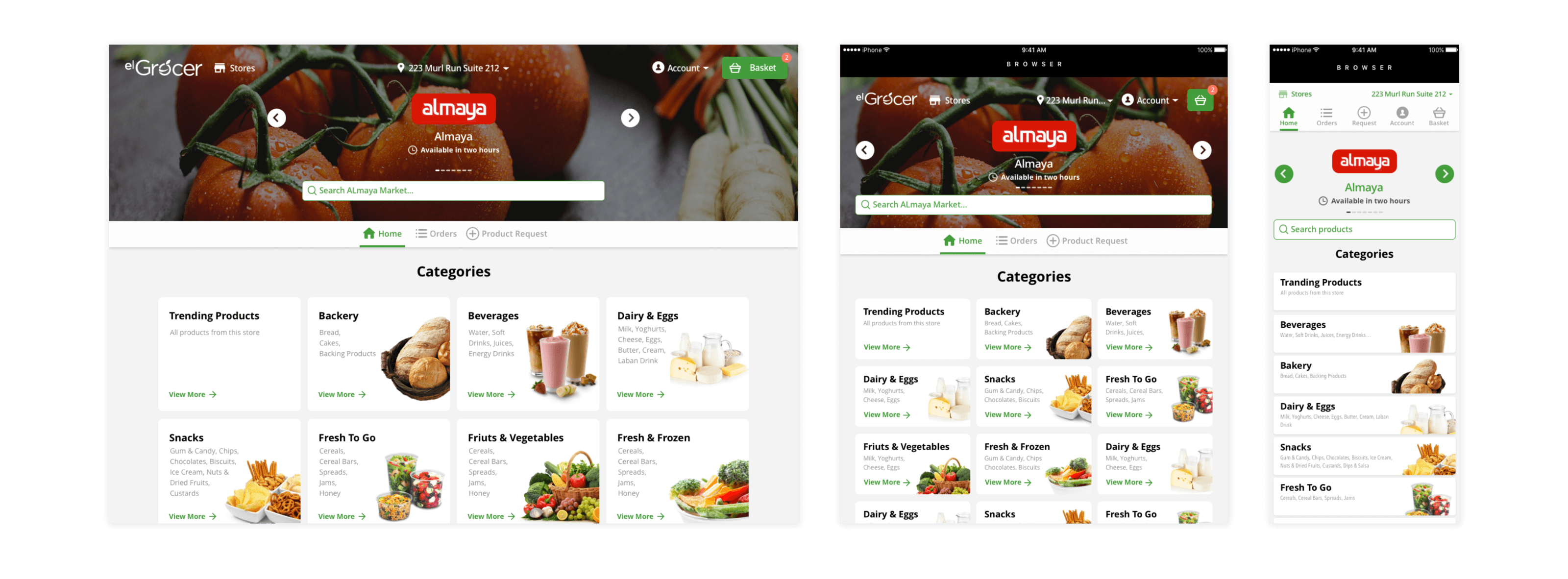 UX/UI Design for online grocery app: Web app