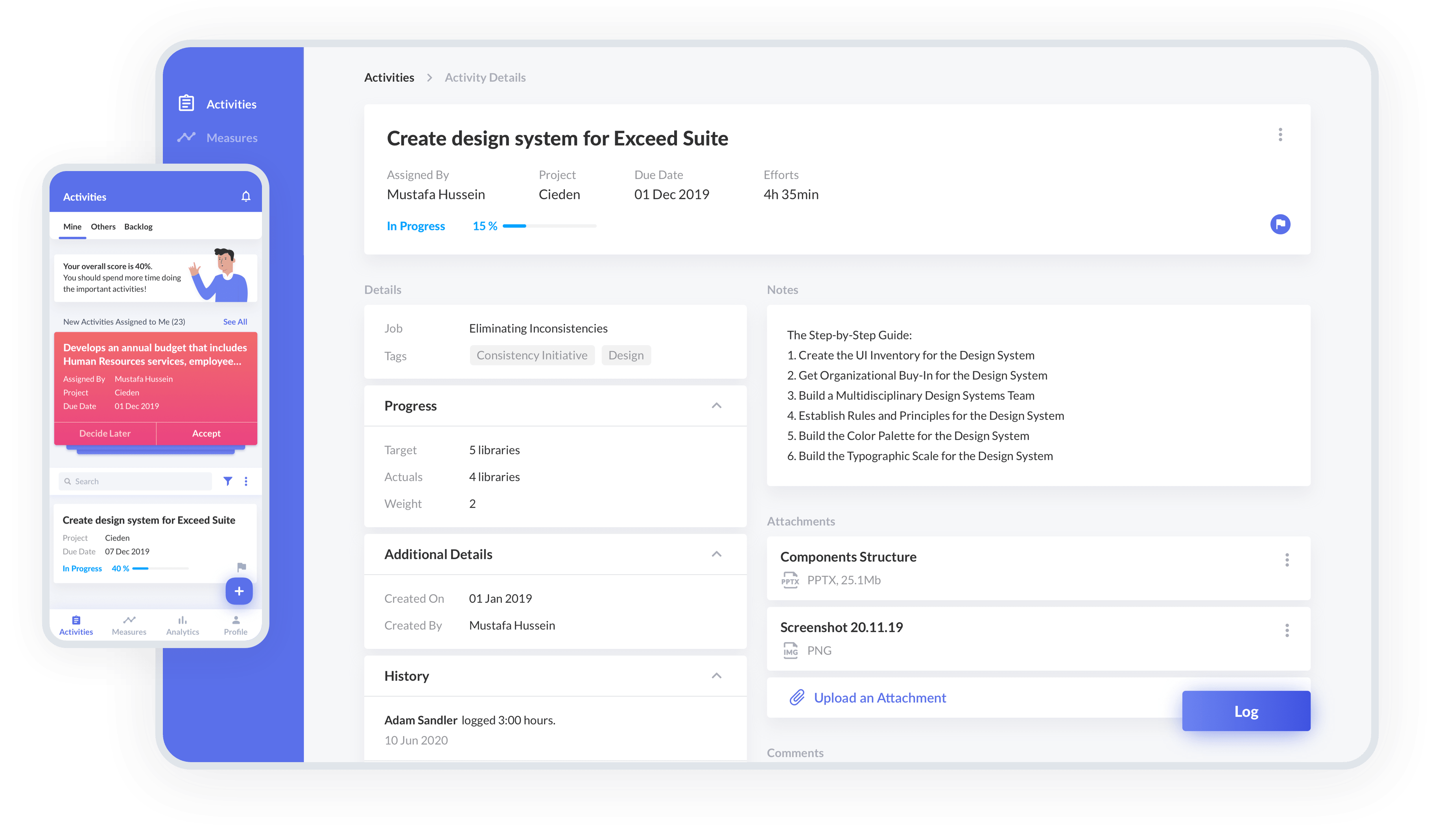 UX/UI Design for task management system