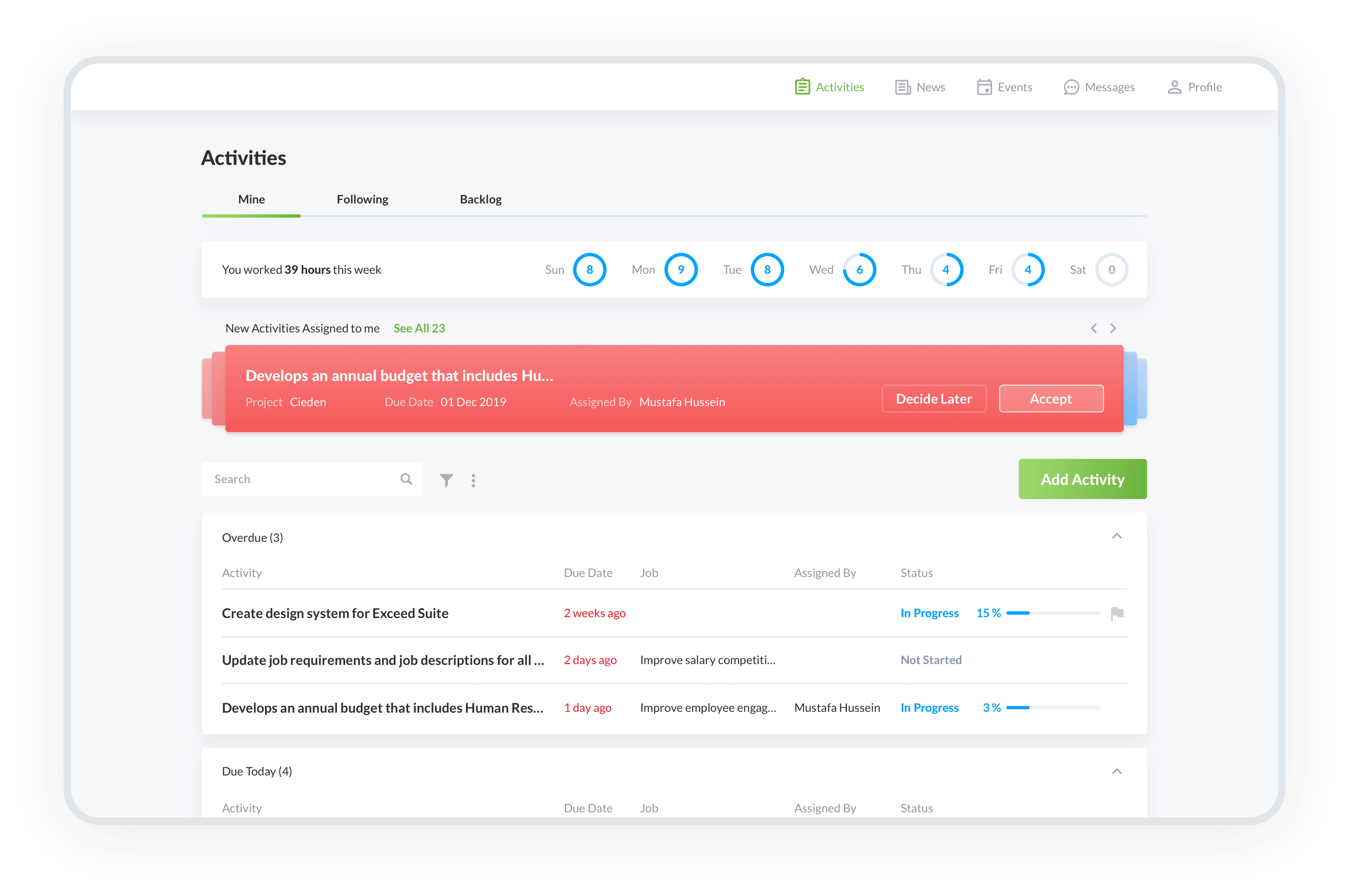 UX/UI Design for task management system: Web Design