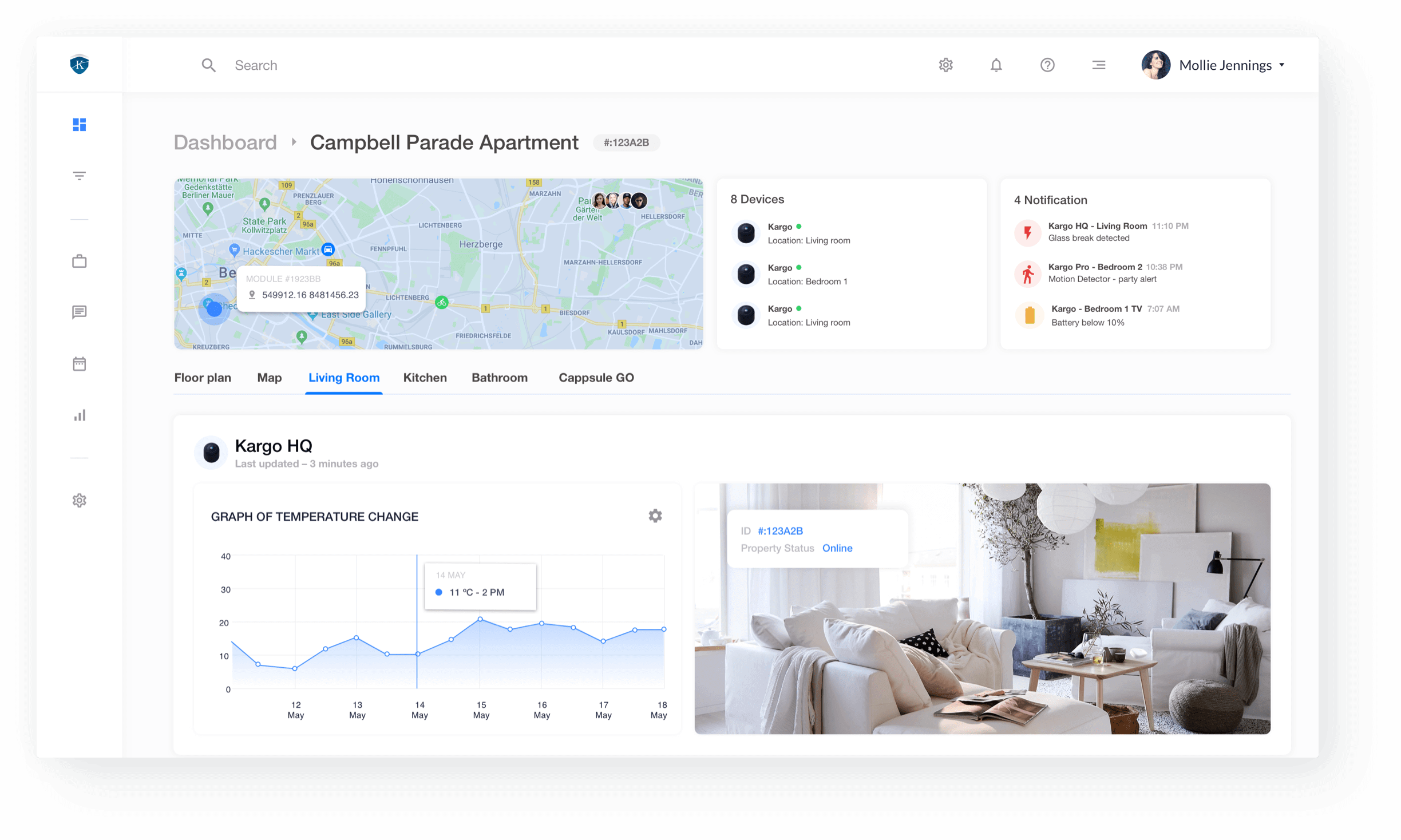 UX/UI Design for smart home monitoring system