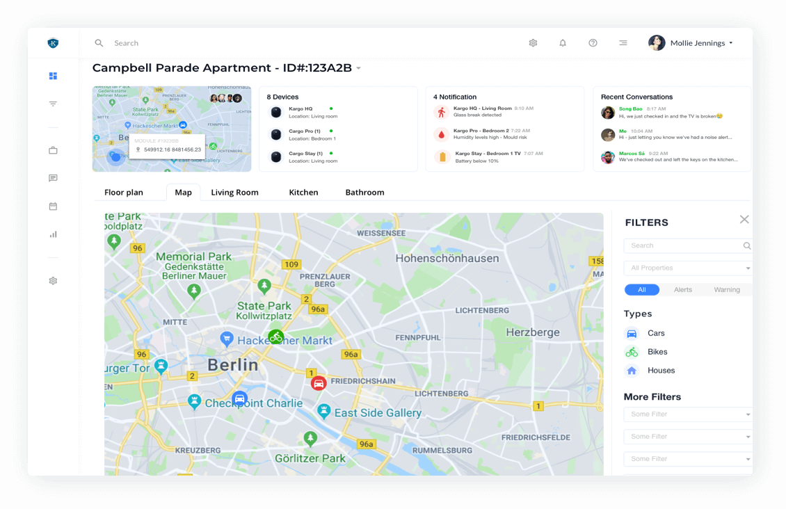 UX/UI Design for smart home monitoring system: High-fidelity prototypes