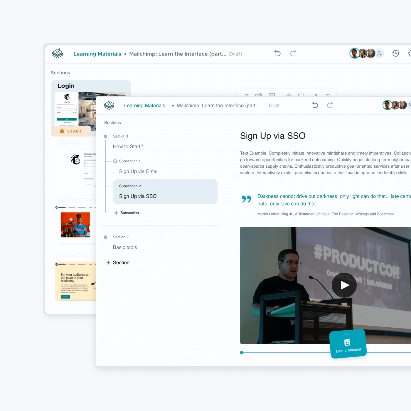 Redesign of interactive training tool